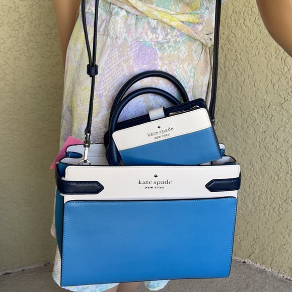 Kate Spade staci medium satchel & staci colorblock medium compact bifold - Picture 3 of 16